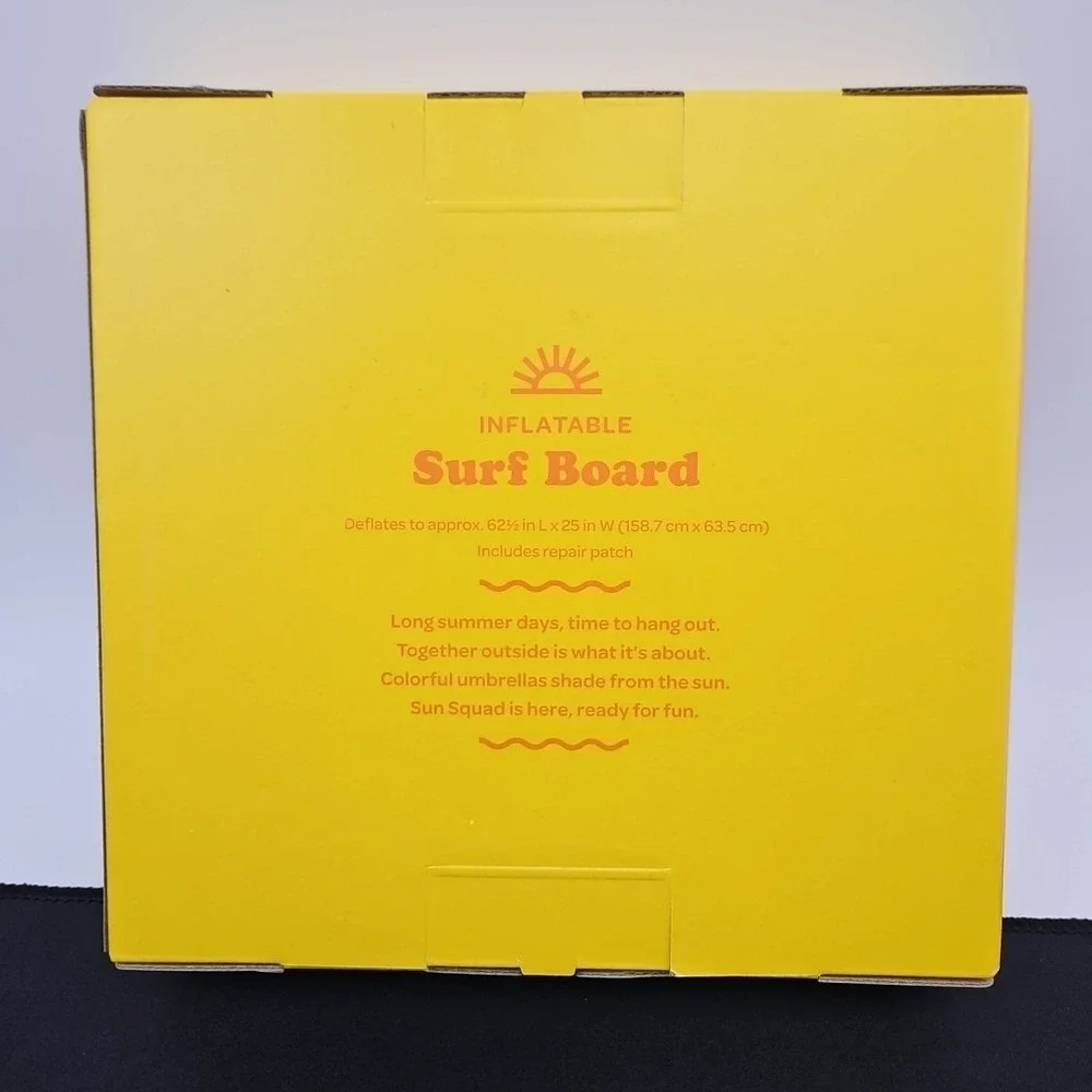 Sun Squad Inflatable Surf Board Pool Float‎ Raft Lounger 5 Feet Long New